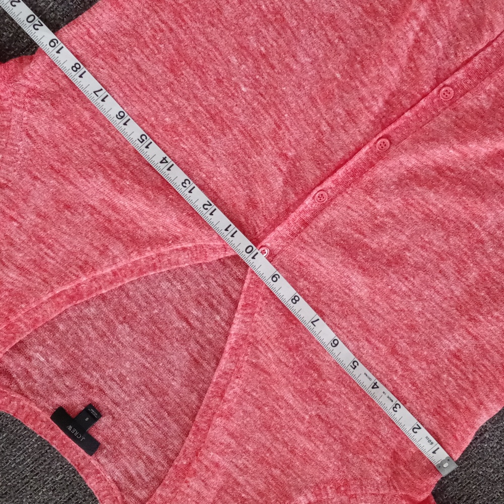 🌞J. Crew🌞 - Coral Pink Marled Linen Blend Cardigan Sweater - Picture 10 of 12